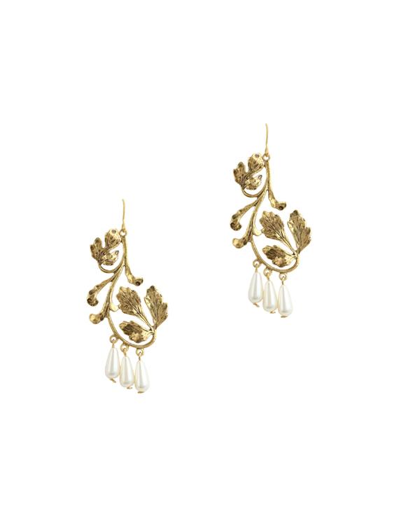 gold metal drop earring - 17041367 - Zoom Image - 0