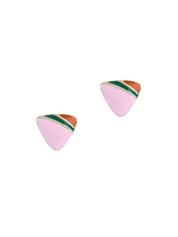 pink metal studs earring