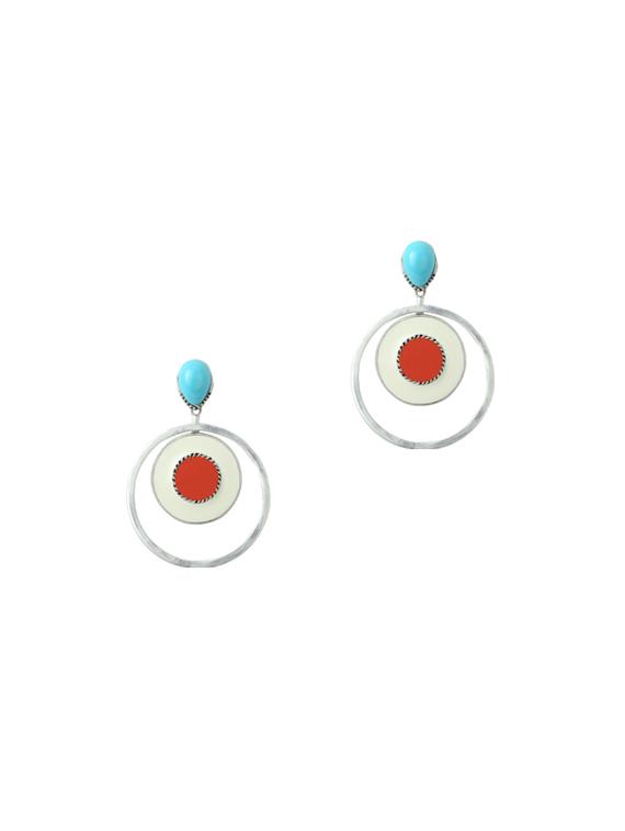 multi colored metal drop earring - 17041394 - Zoom Image - 0