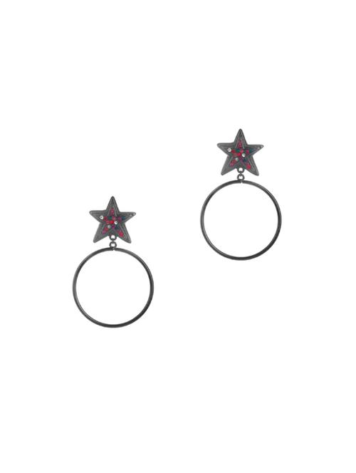 grey metal drop earring - 17041401 -  Standard Image - 0