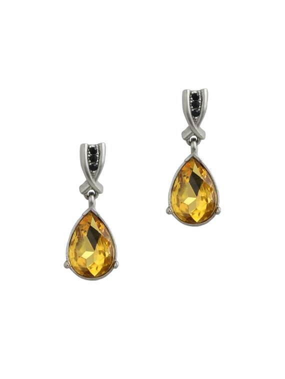 yellow metal drop earring