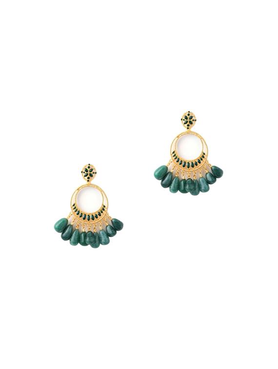 green metal drop earring - 17041426 - Zoom Image - 0
