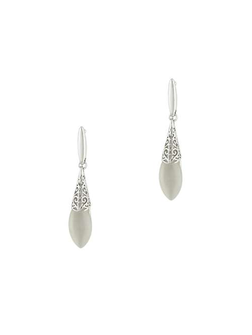 gold metal drop earring - 17041441 - Standard Image - 0