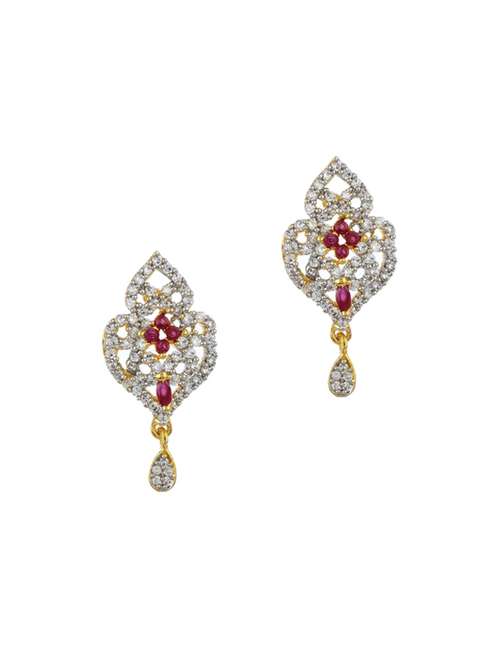gold metal drop earring - 17041463 - Standard Image - 0