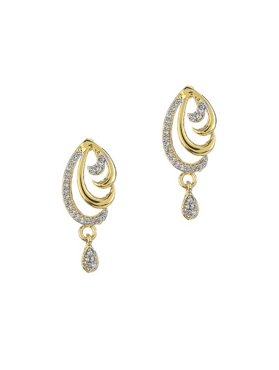 gold metal drop earring - 17041466 - Zoom Image - 0