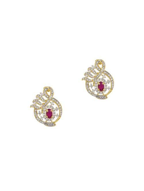 gold metal studs earring - 17041480 - Standard Image - 0