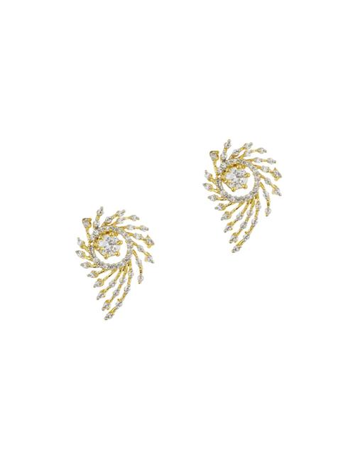 gold metal studs earring - 17041486 - Standard Image - 0
