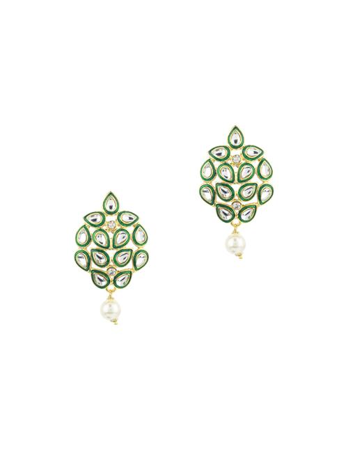 green gold tone metal studs earring - 17041532 - Standard Image - 0