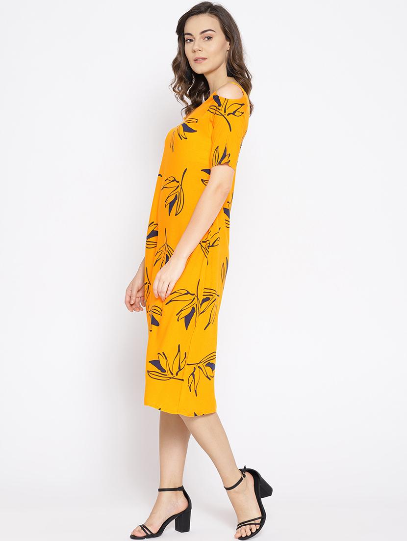 women's leaf print dress - 17059278 - Standard Image - 2
