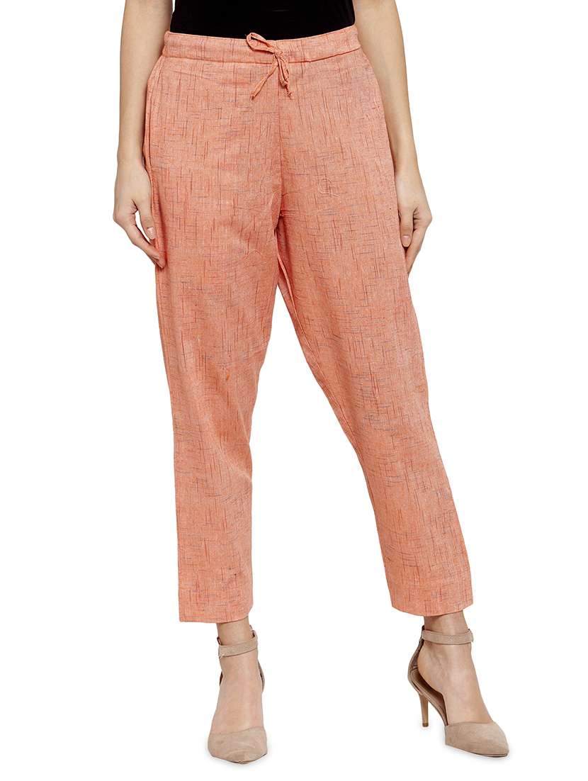 solid flat front cigarette pants