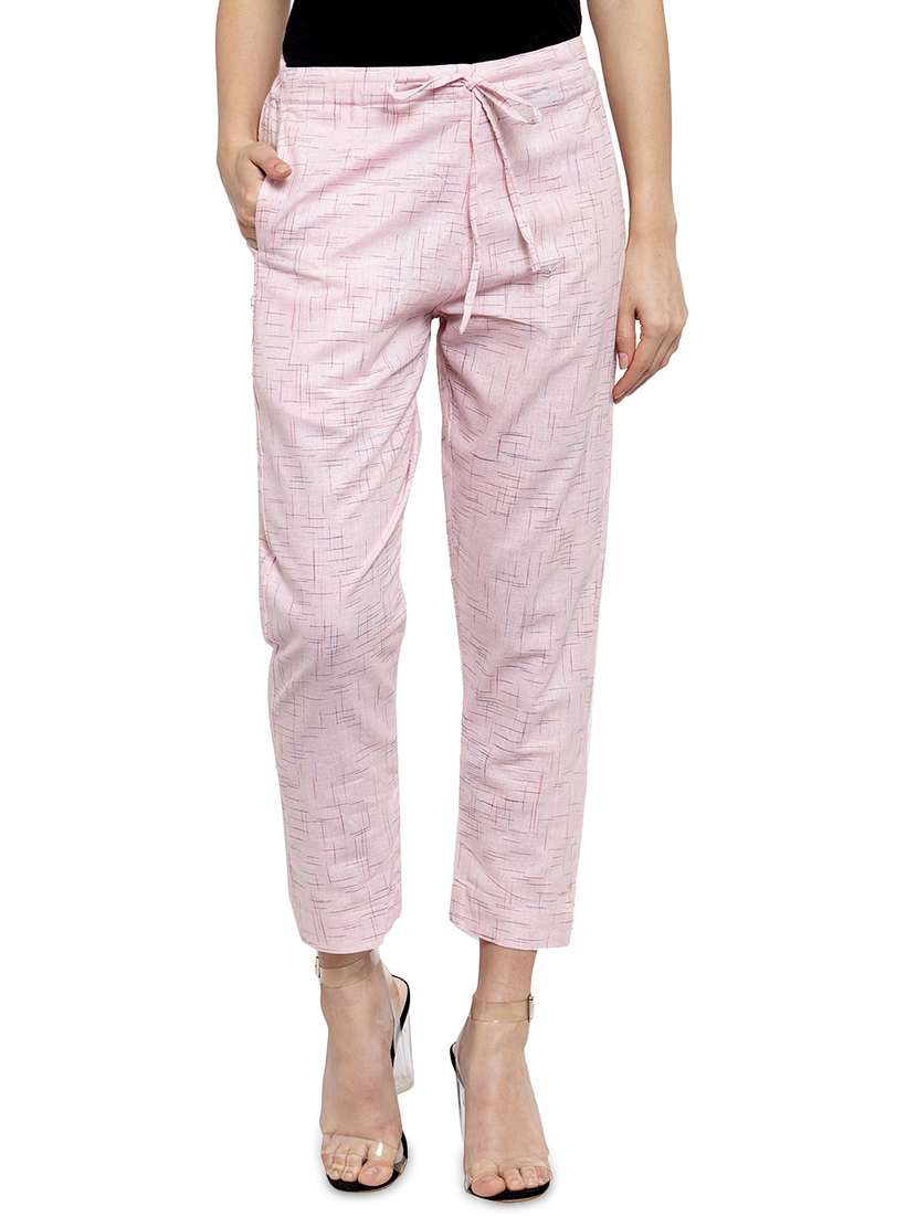 self design flat front cigarette pants