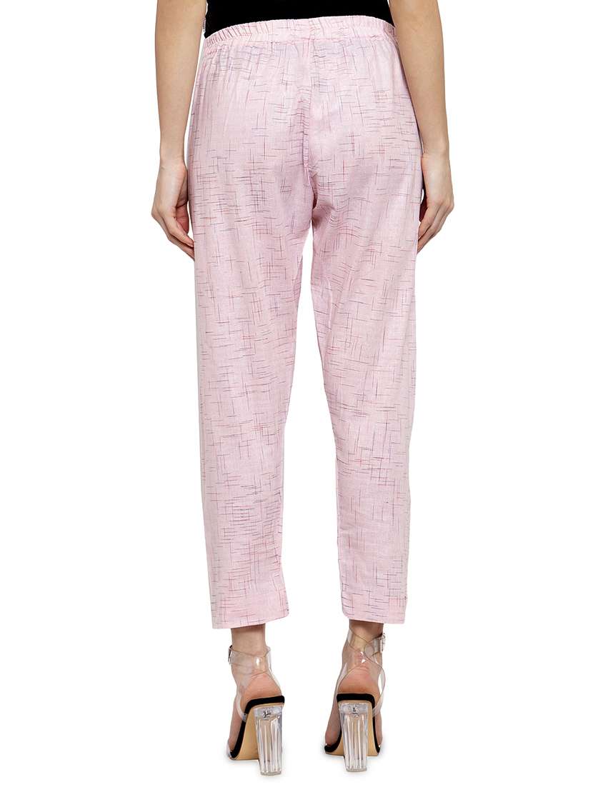 self design flat front cigarette pants - 17060634 -  Standard Image - 2