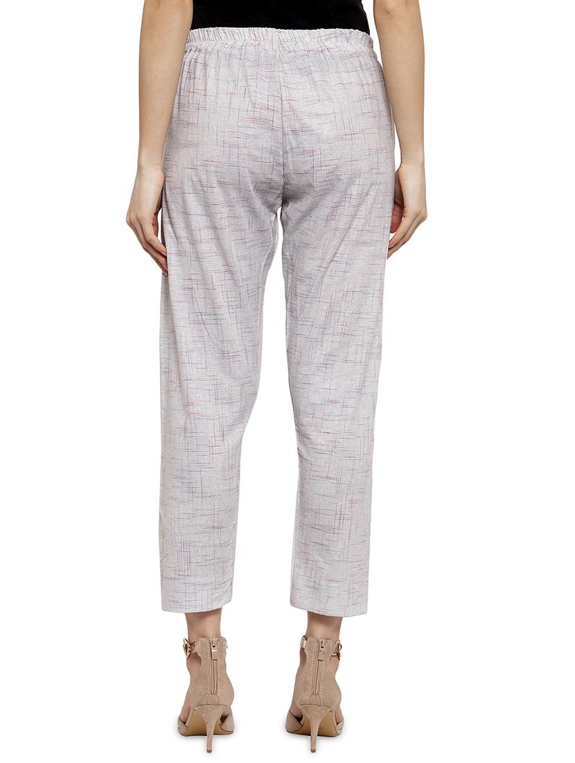 self design flat front cigarette pants - 17060636 - Standard Image - 2