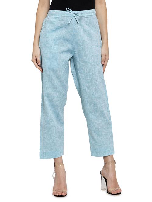 solid flat front cigarette pants - 17060641 - Standard Image - 0
