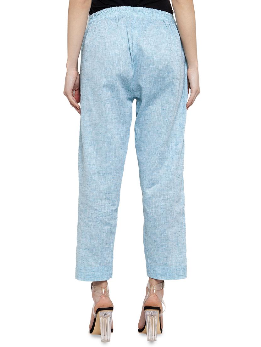 women self design calf length tailored pants - 17060978 - Standard Image - 2