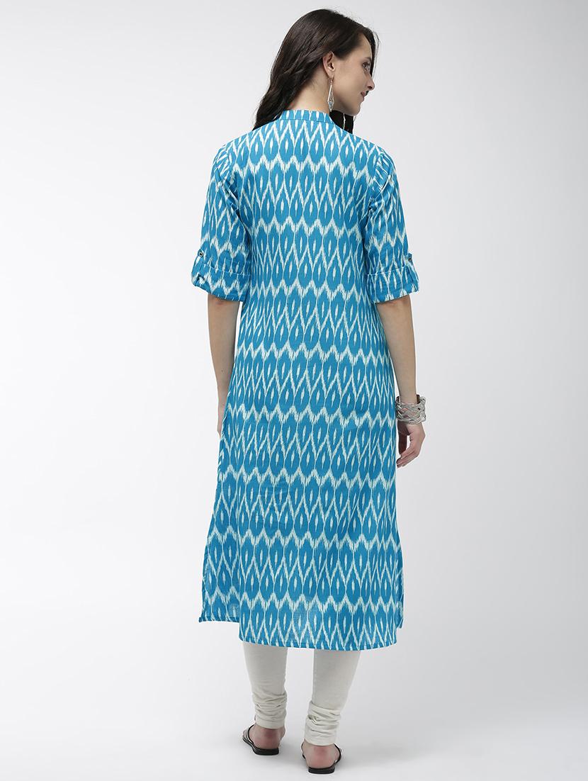 ikat straight kurta - 17061224 - Standard Image - 2