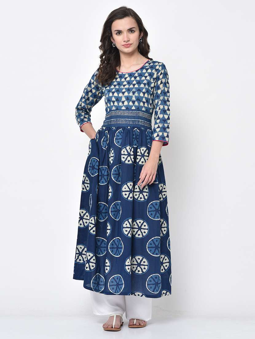 indigo anarkali kurta