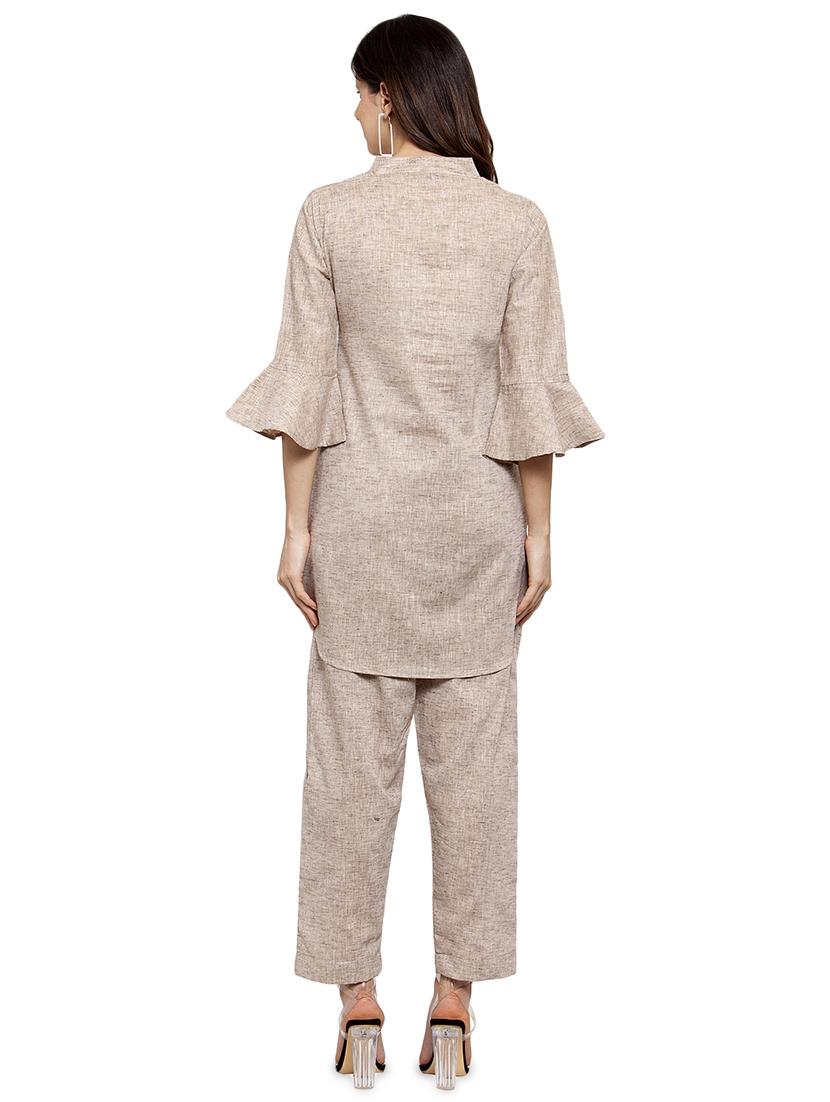 women solid bell sleeve ethnic co-ord set - 17062098 - Standard Image - 2