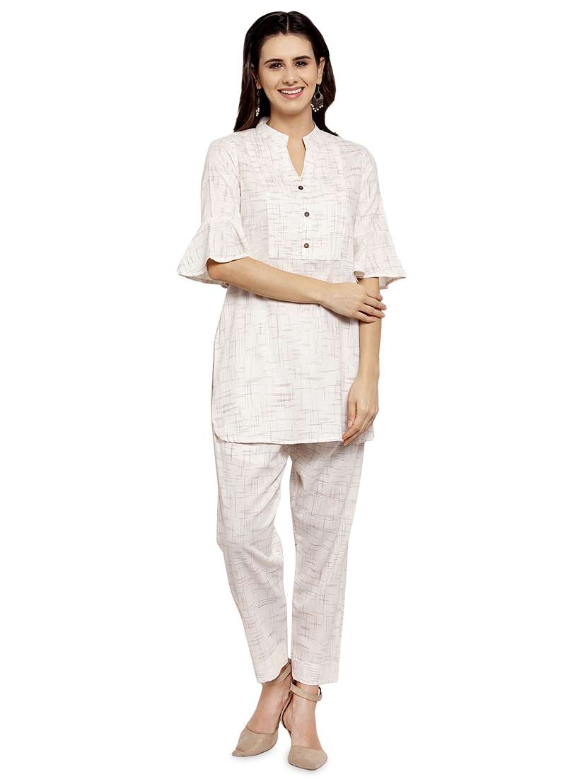 solid kurta pant set
