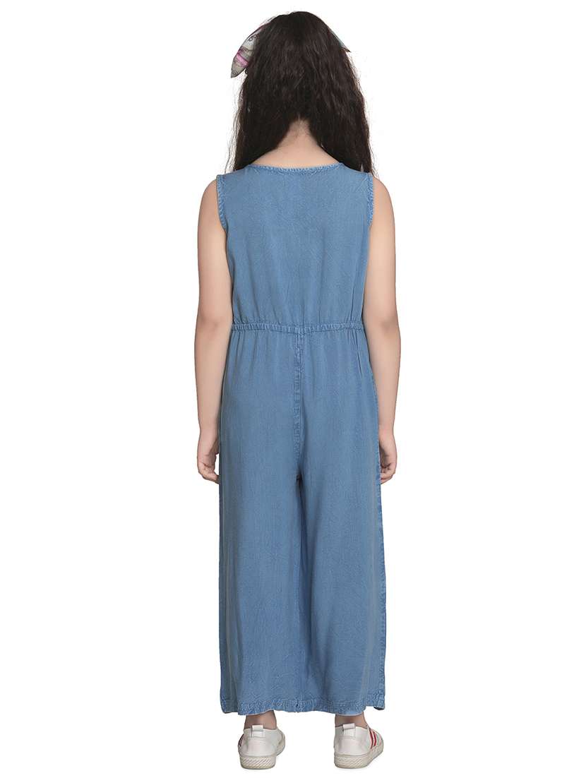 blue rayon full length jumpsuit twin sets & jump suit - 17063875 -  Standard Image - 2