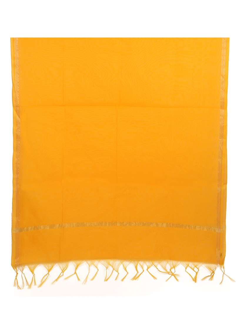 yellow chanderi dupatta - 17064018 - Standard Image - 2