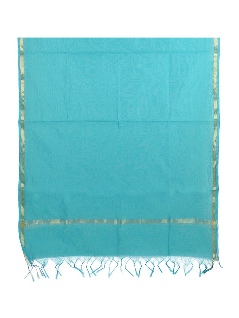 turquoise chanderi dupatta - 17064019 - Standard Image - 2