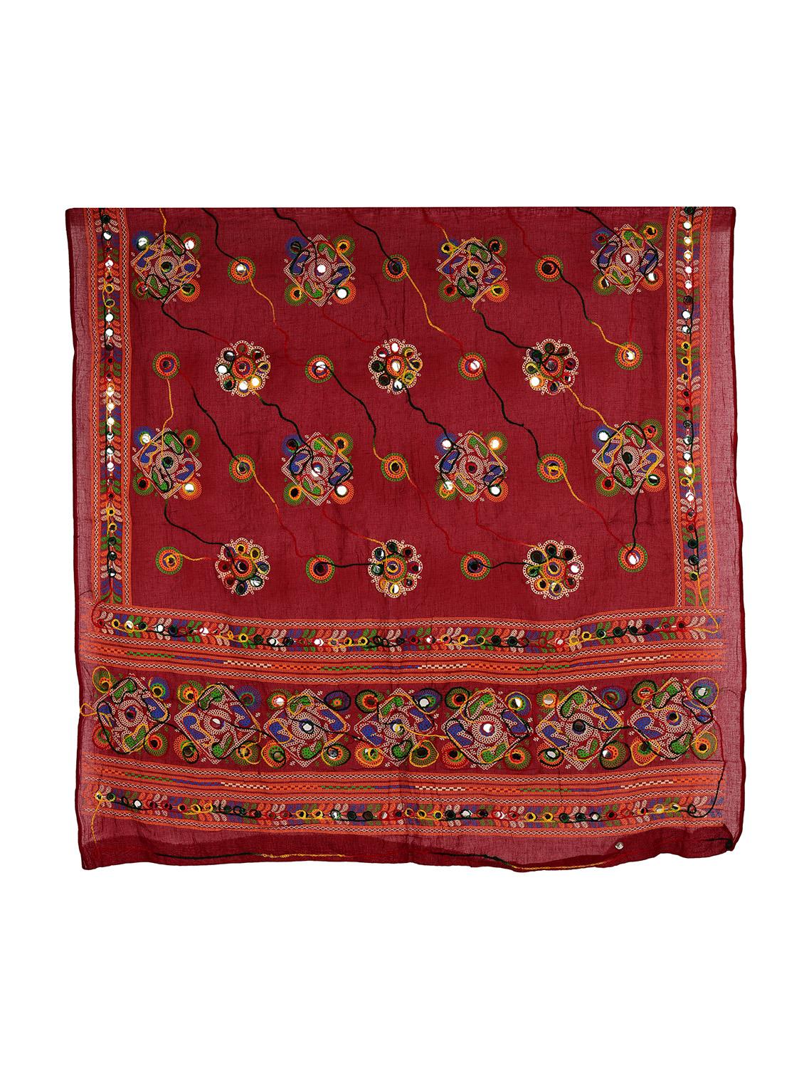 maroon cotton dupatta - 17064032 - Standard Image - 2