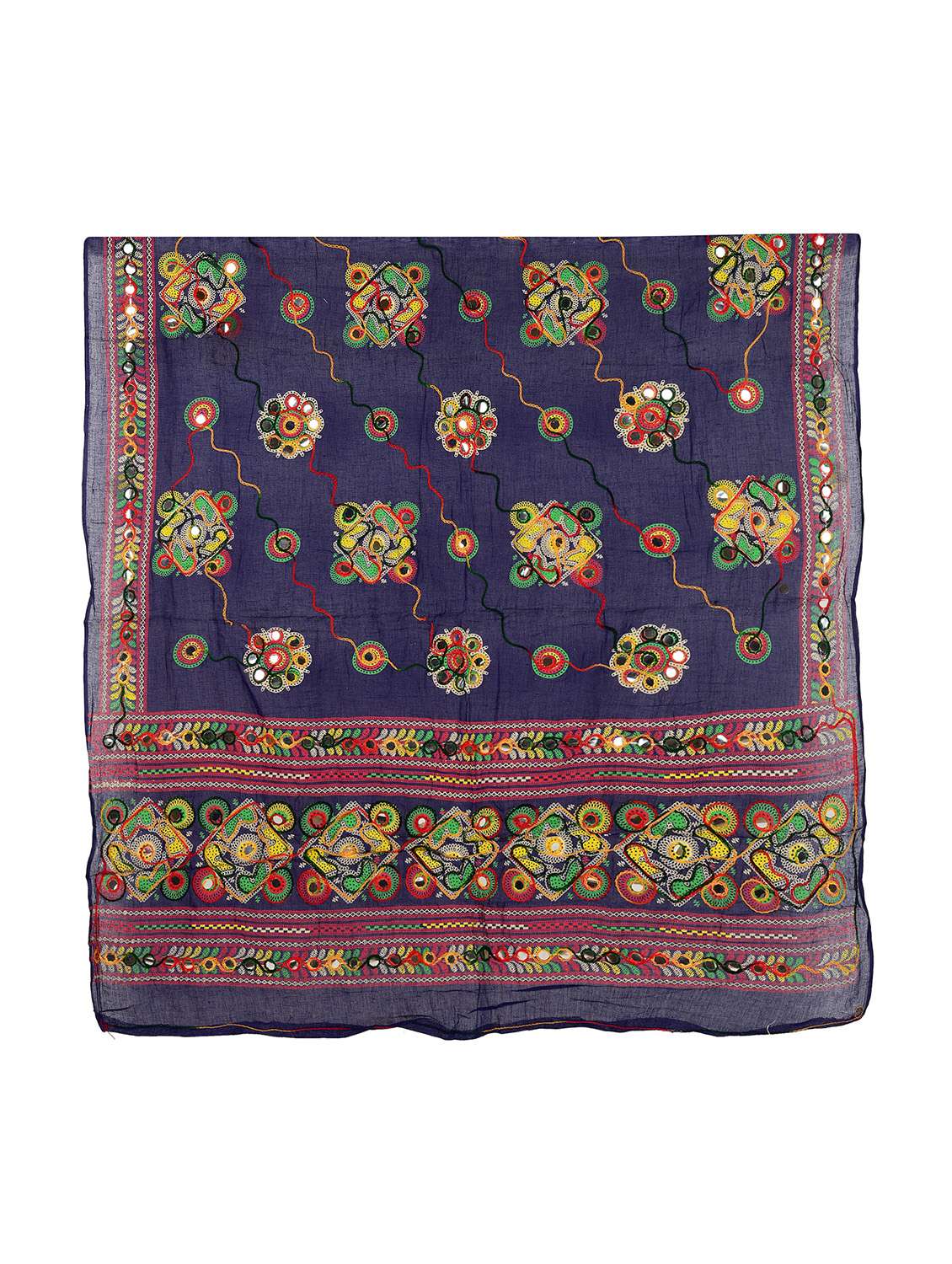 navy cotton dupatta - 17064035 - Standard Image - 2
