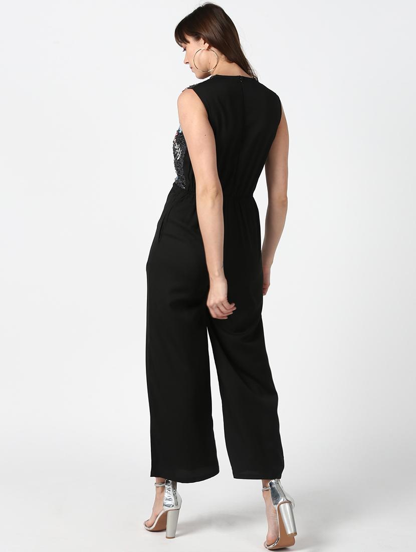 embroidered bodice full leg jumpsuit - 17067547 - Standard Image - 2
