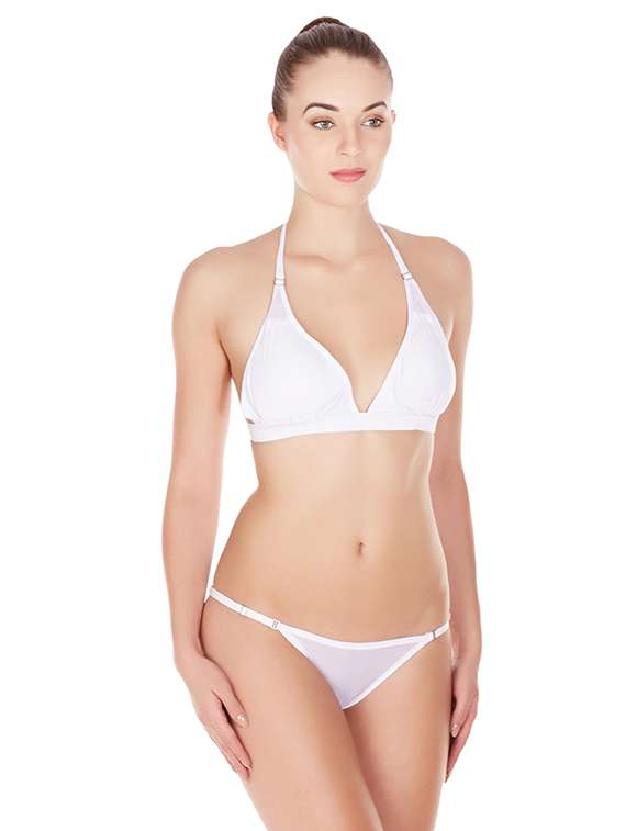 white solid bras and panty set - 17068279 - Standard Image - 2