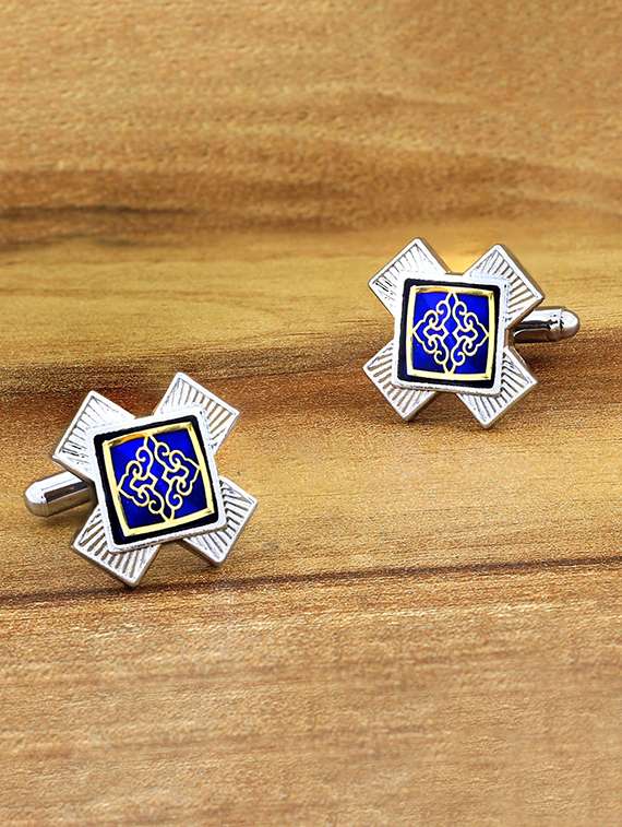 multi-color, silver metal cufflinks