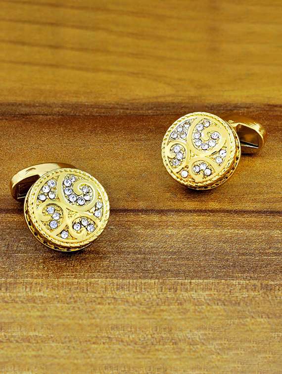 gold metal cufflinks