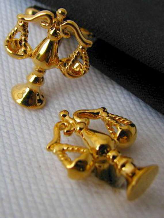 gold metal cufflinks