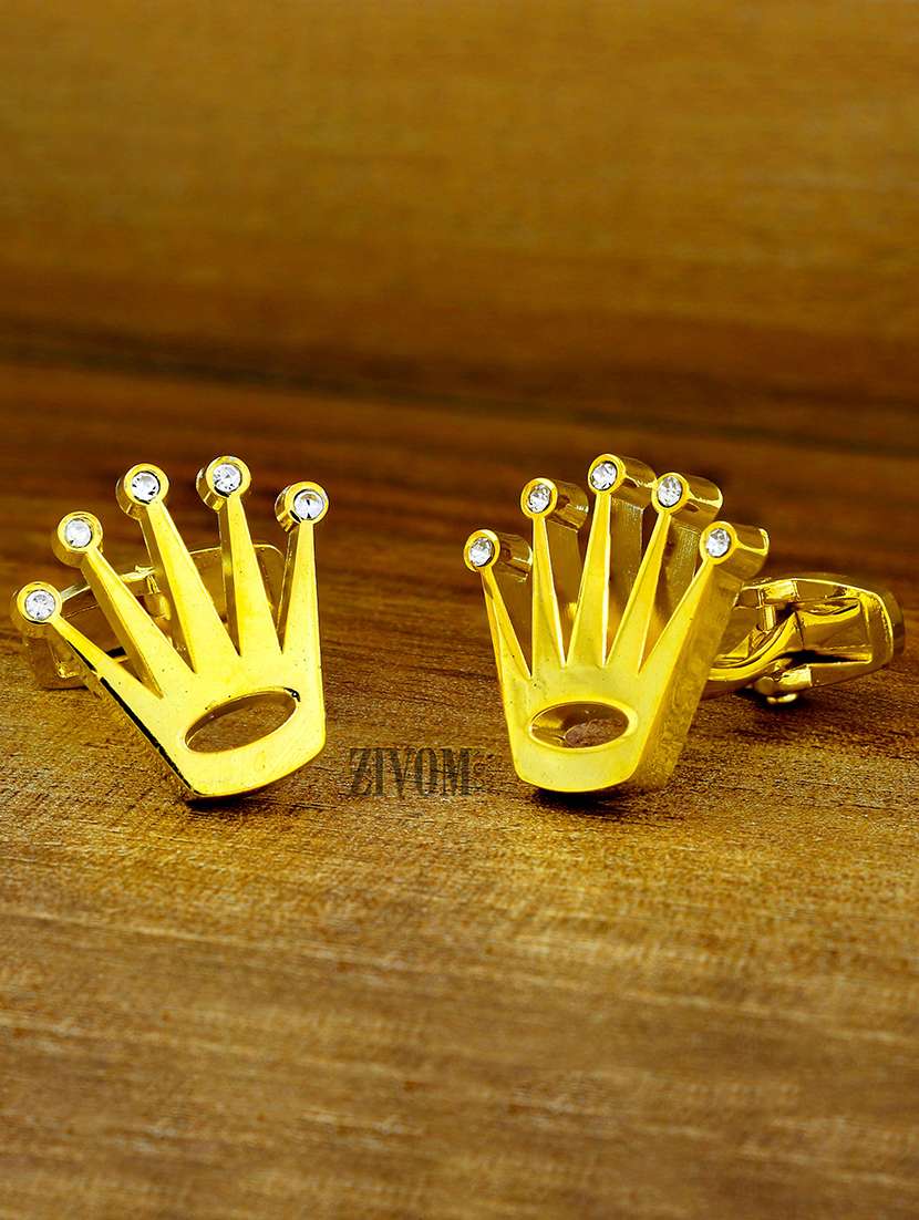 gold metal cufflinks