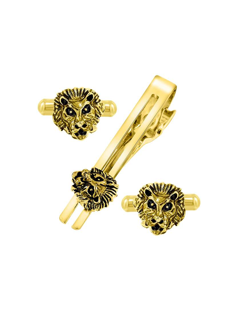 gold metal cufflinks