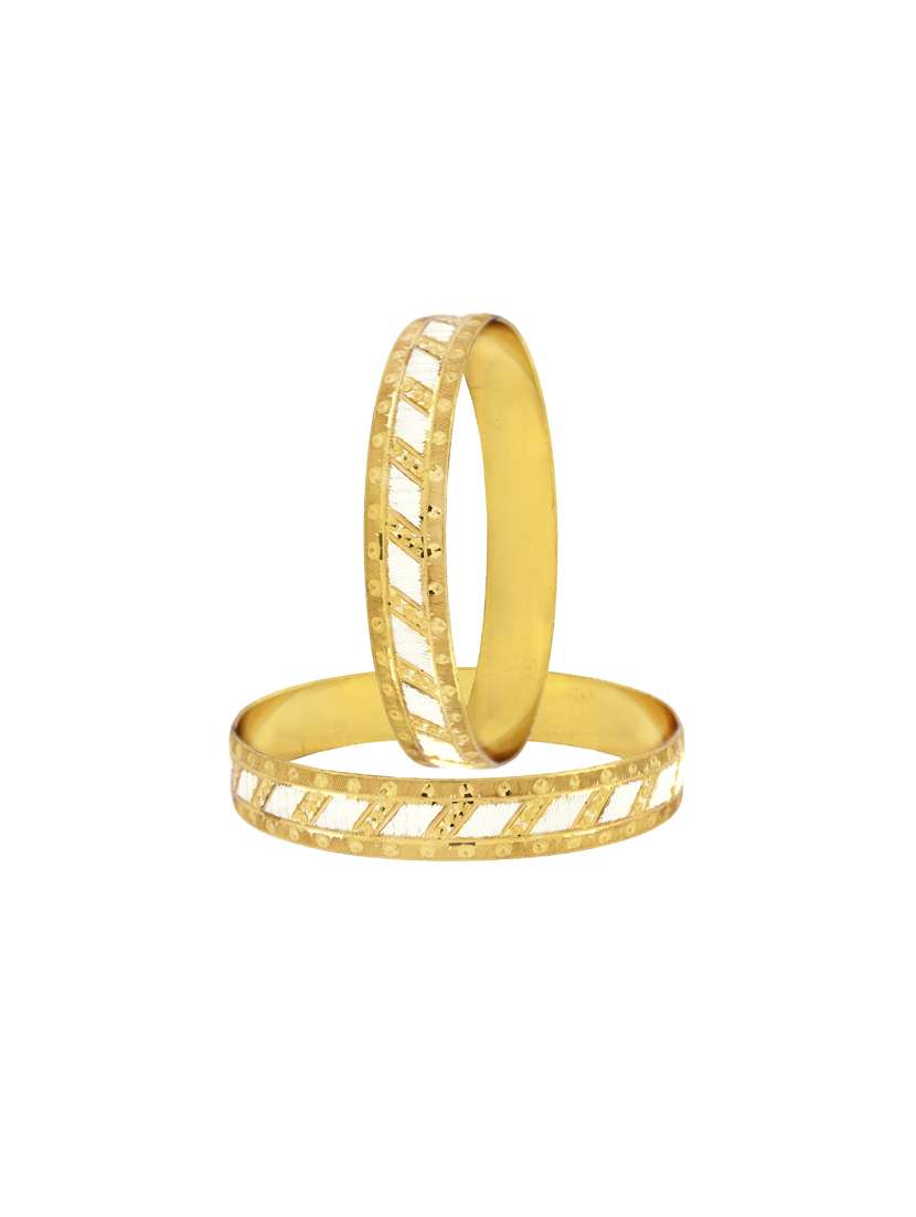 set of 2 dual tone brass bangles