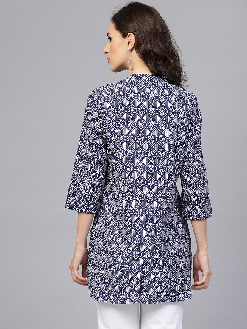 printed straight kurti - 17072277 - Standard Image - 2