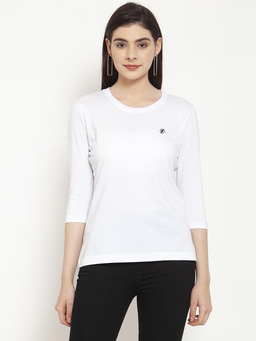 women's plain round neck t-shirt - 17076904 -  Zoom Image - 0