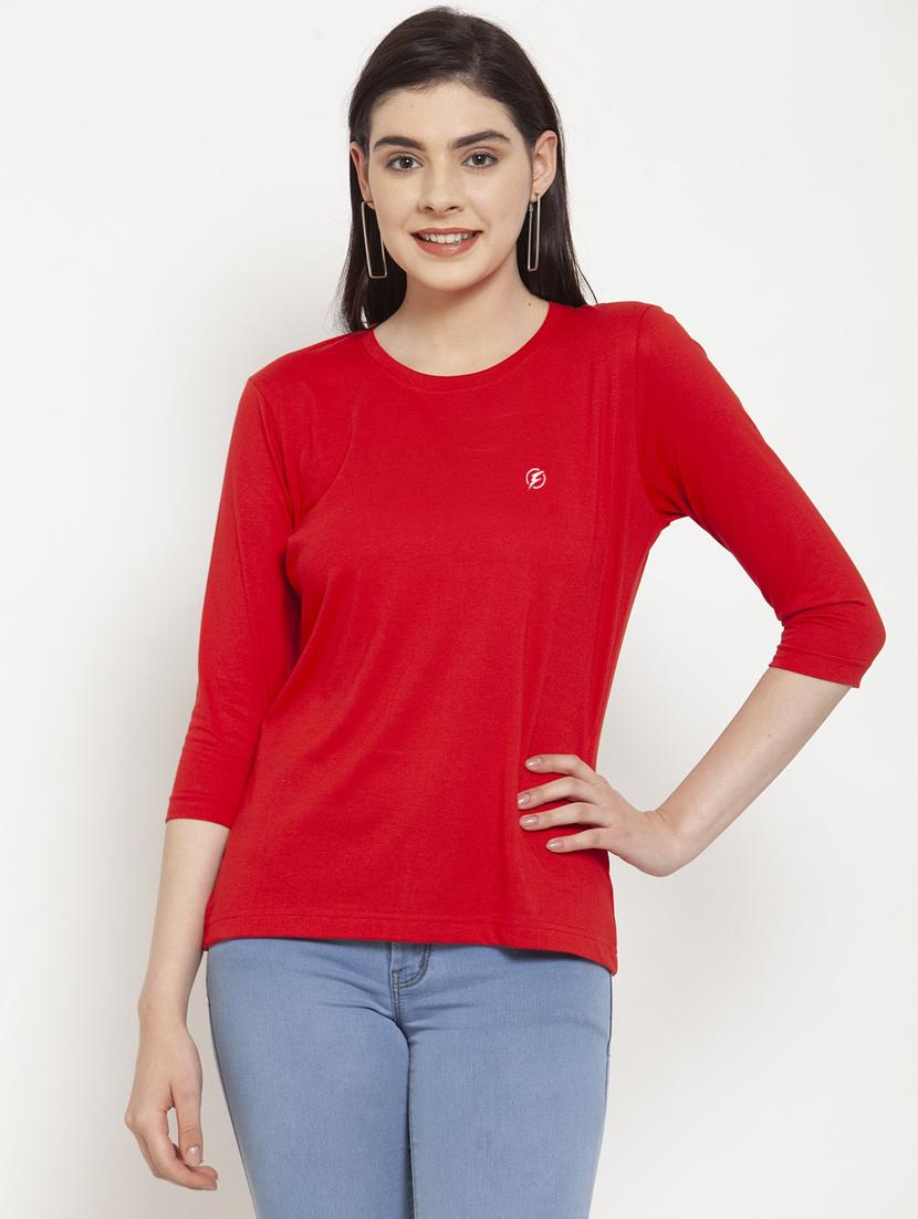 women's plain round neck t-shirt - 17076905 - Zoom Image - 0