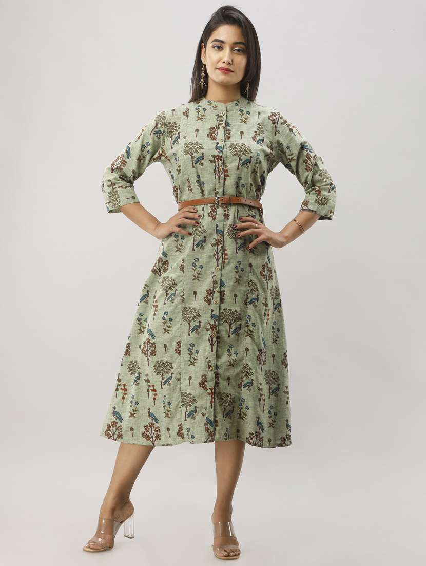 printed a-line ethnic dress