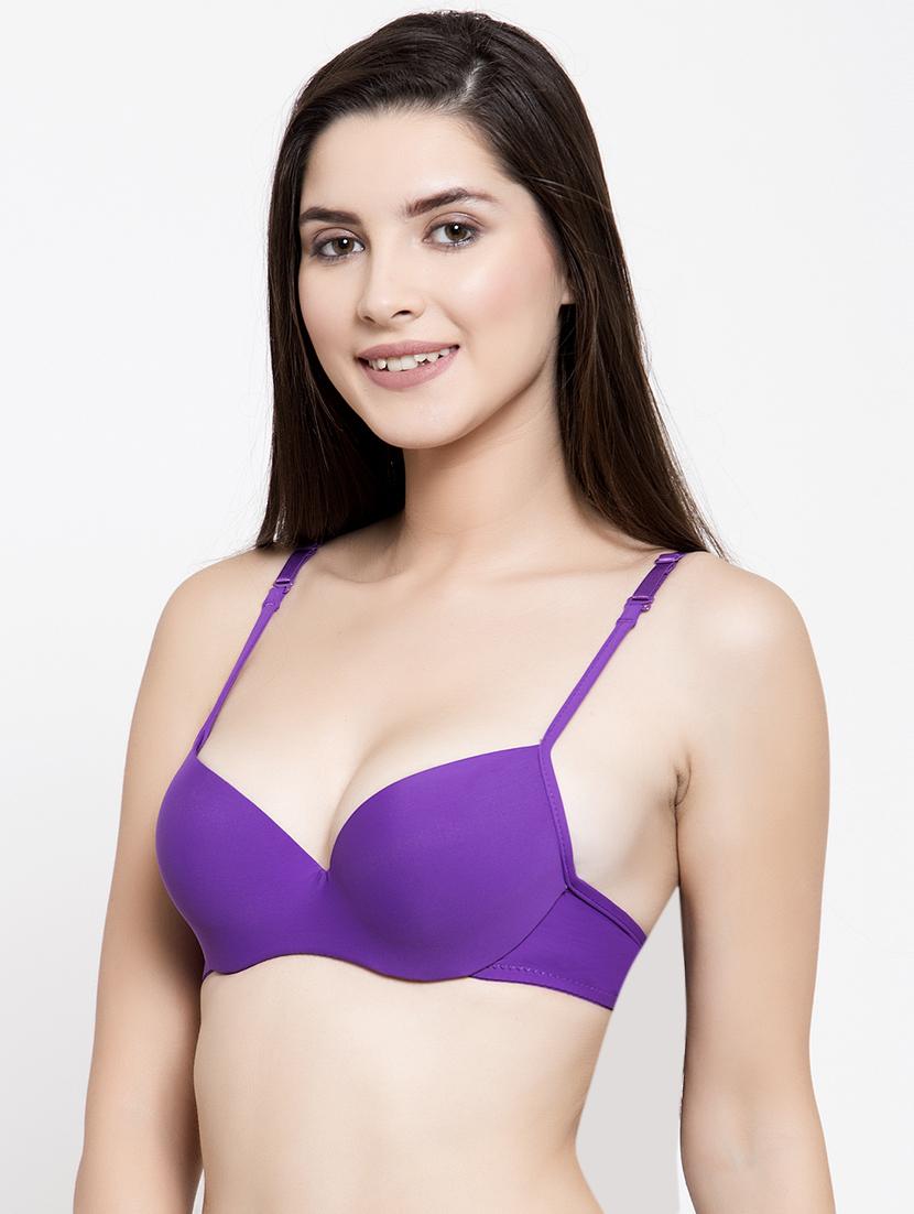 purple polyester push up bra - 17082891 - Standard Image - 2