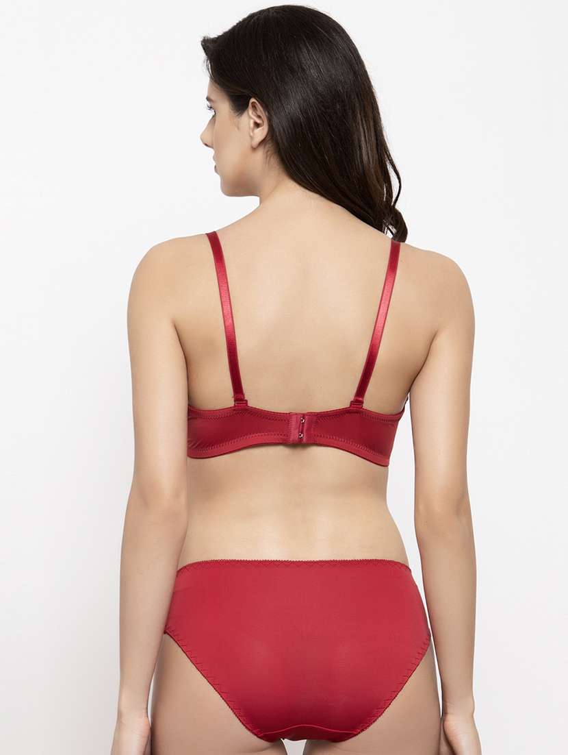 red polyester bras and panty set - 17083642 -  Standard Image - 2