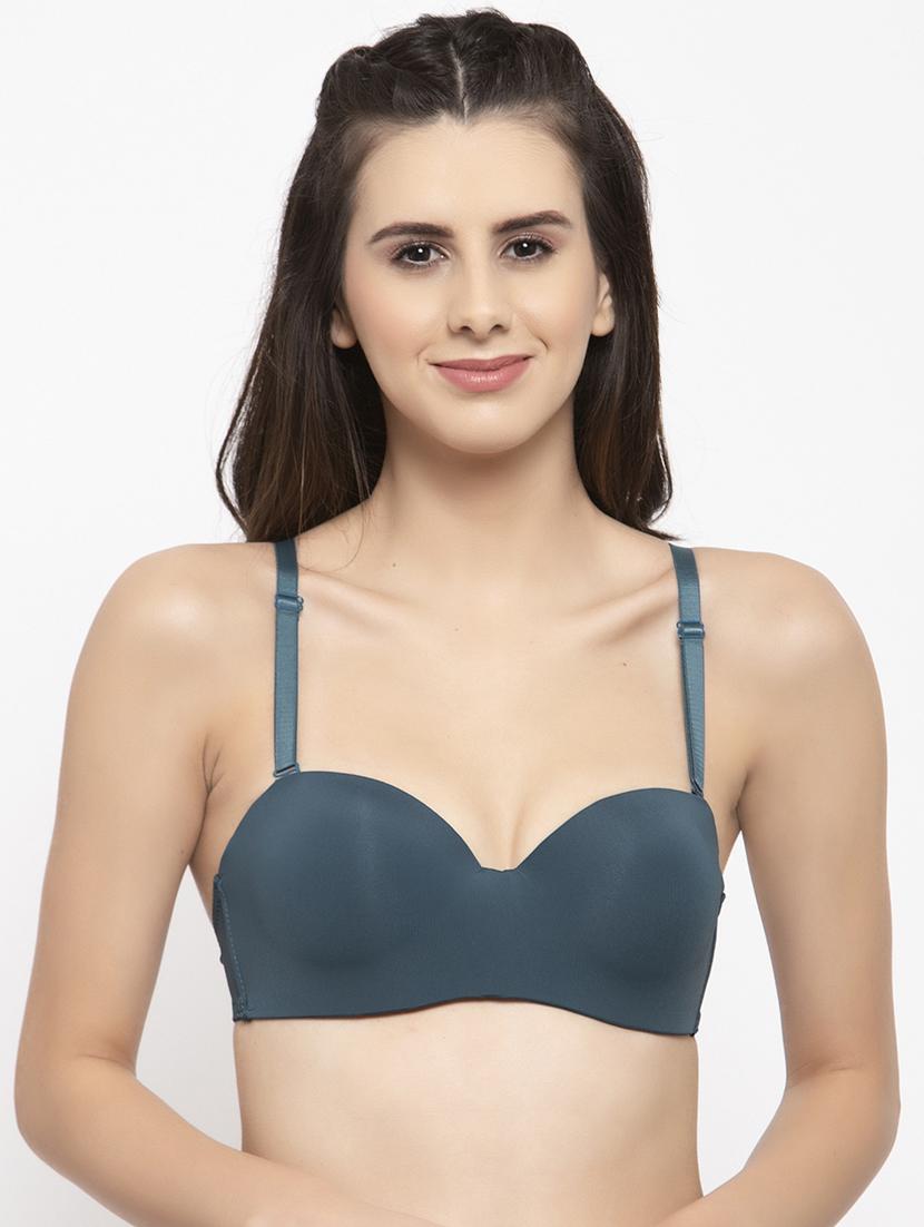 teal blue polyester balconette bra - 17083740 - Zoom Image - 0
