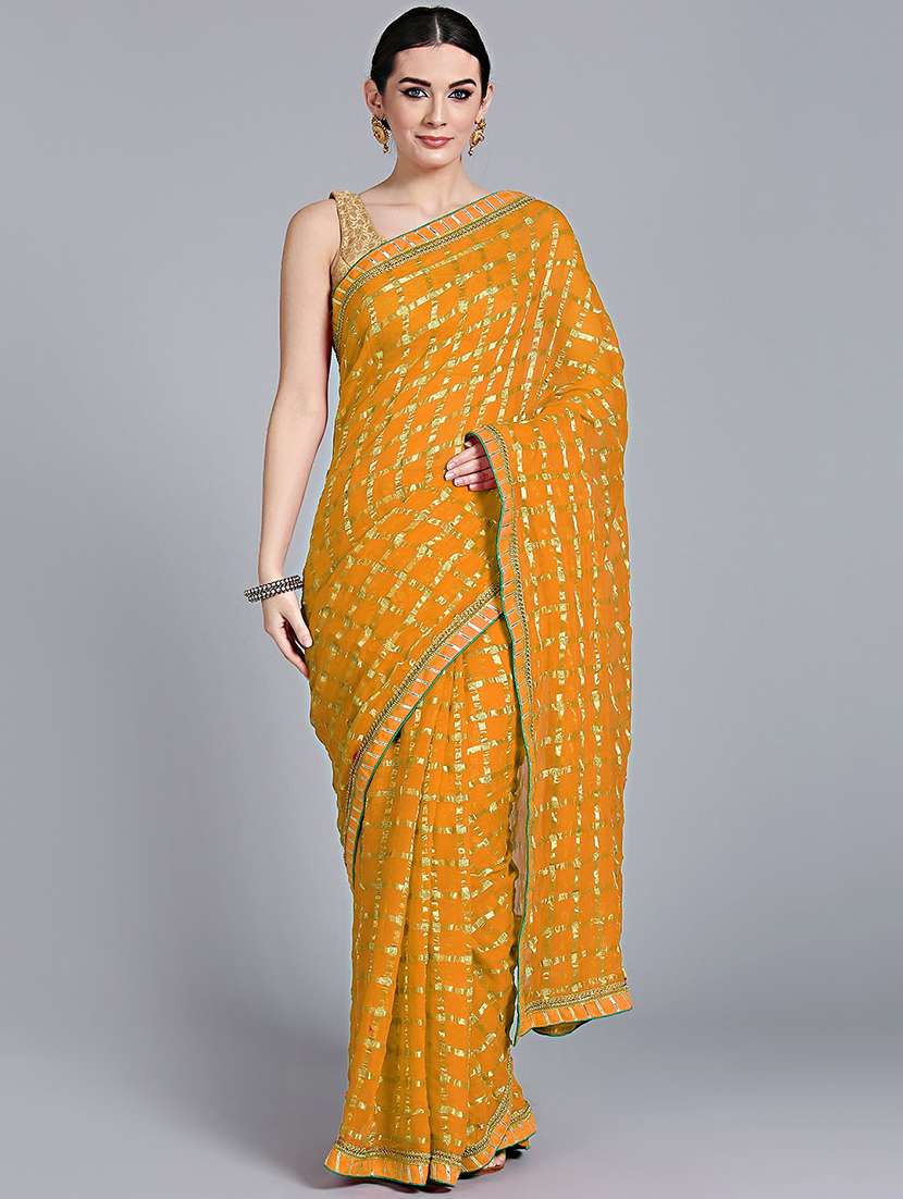 zari self design saree with blouse