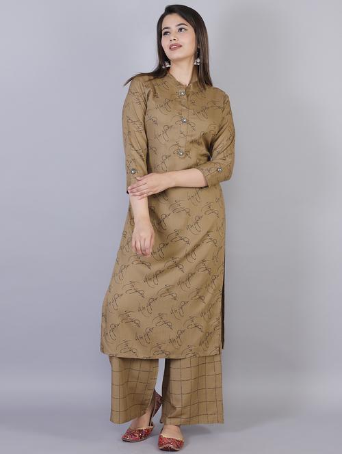 printed kurta palazzo set - 17085173 -  Standard Image - 0