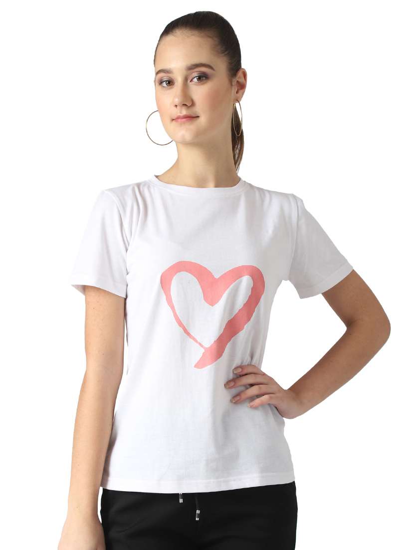 women's front print crew neck t-shirt