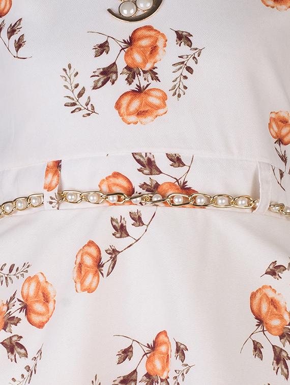 orange cotton blend frock - 17086620 - Standard Image - 2