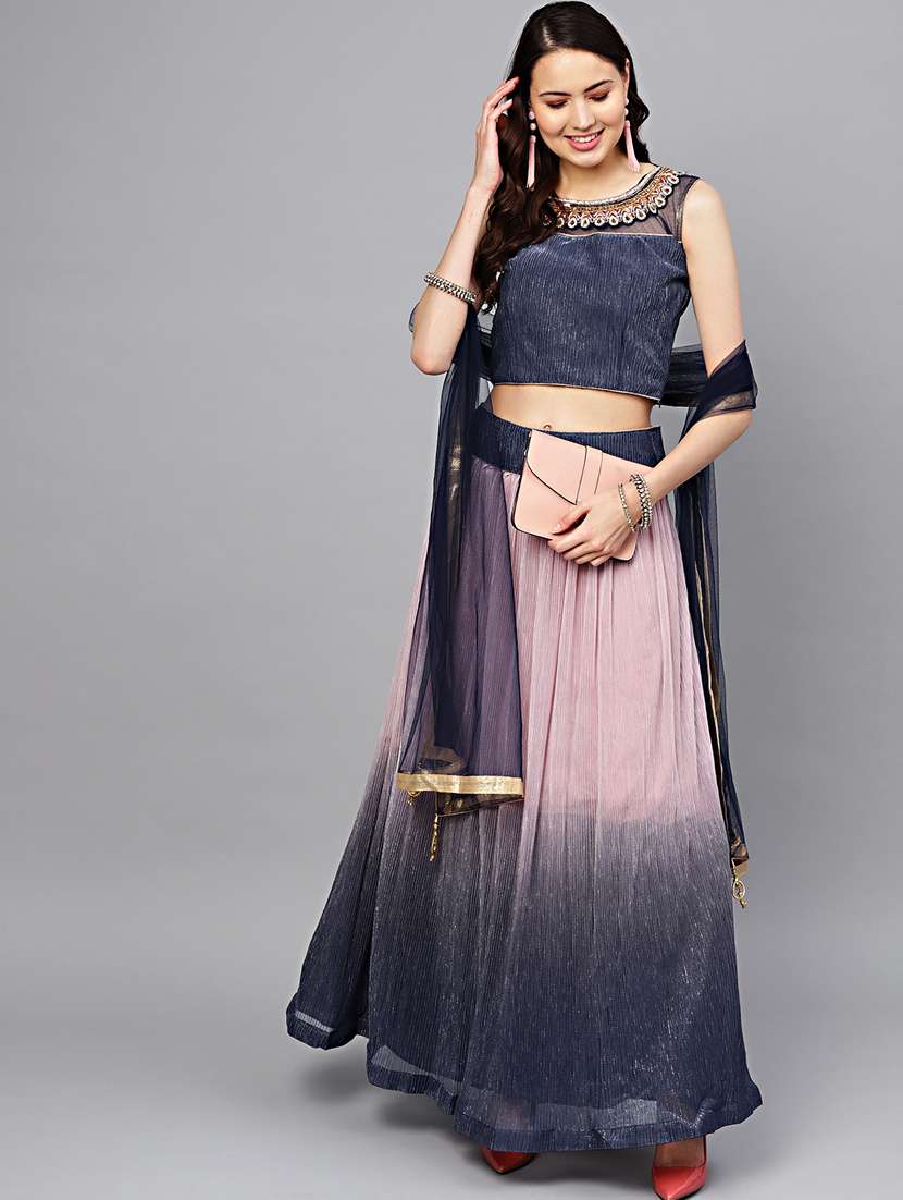 ombre flared lehenga