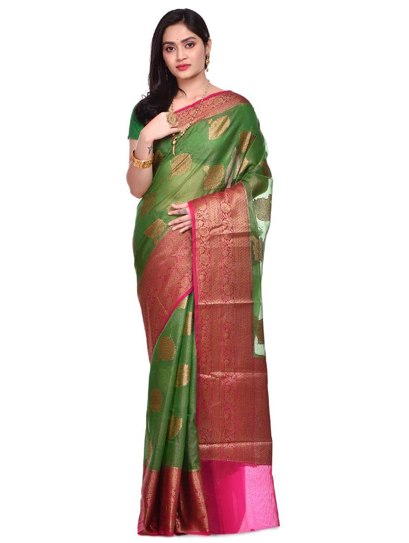 self design banarasi saree with blouse