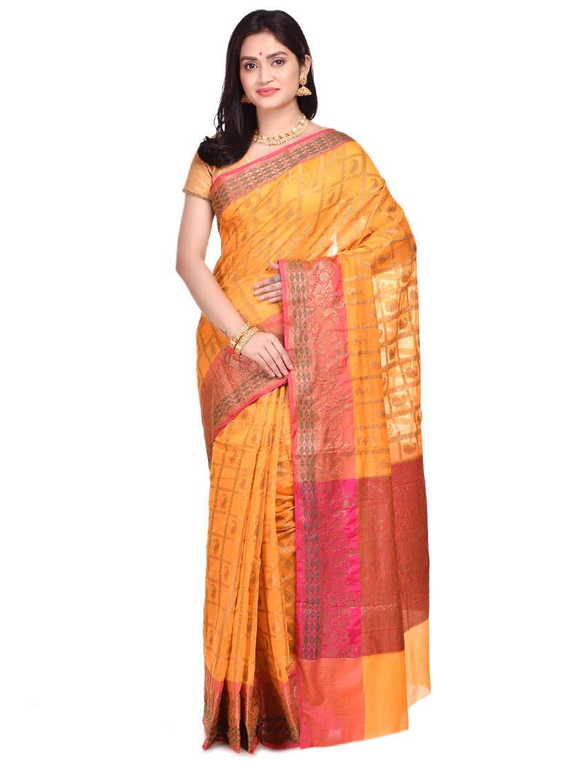 self design banarasi saree with blouse